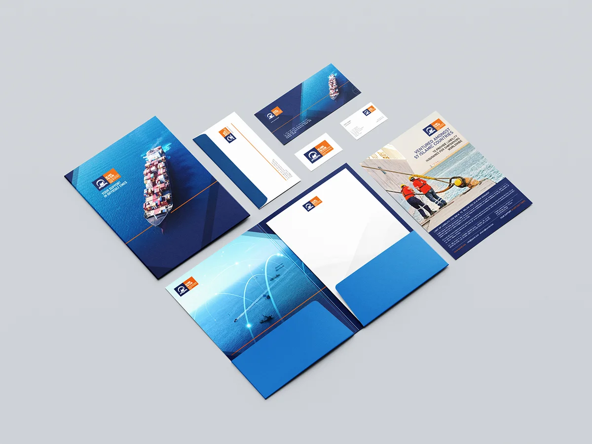 Professional business cards and branded letterhead layout for unified corporate identity