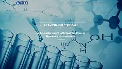 web design of aram pharma